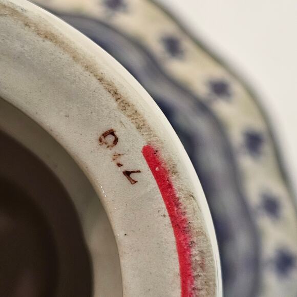 Unique Polish Pottery Fruit Bowl with Artist Initials - Grapes Motif - Picture 6 of 9